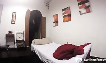 Stepsister Masturbates With A Dildo On Brother's Couch
