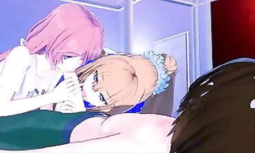 Kiyotaka's Rough FFM Threesome with Kei and Airi in the Classroom