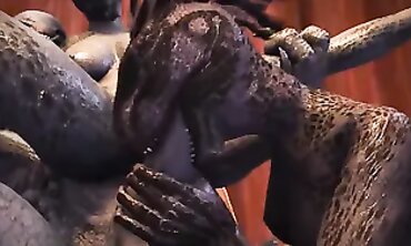 Argonian SFM Compilation: Blowjob, DP & Threesome