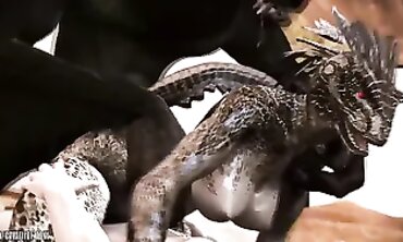 Argonian SFM Compilation: Blowjob, DP & Threesome