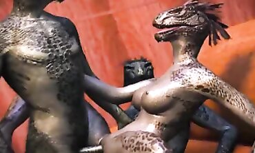Argonian SFM Compilation: Blowjob, DP & Threesome