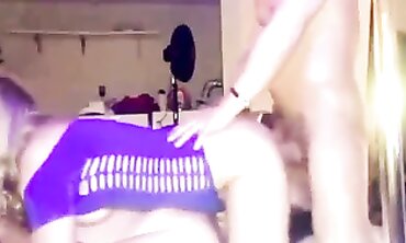 Blonde MILF Ex-Wife Threesome While Husband Licks Her Pussy
