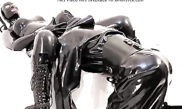 Amateur Latex Bondage and Breathplay Massage