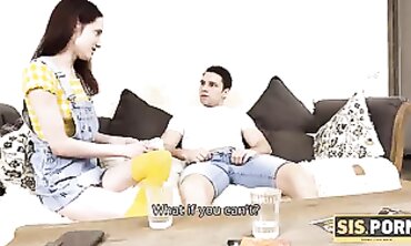 Crimson-Haired Teen Stepsis Takes Brother's Thick Cock