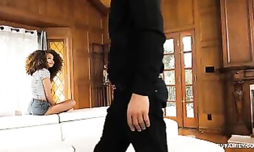 Hairy Stepdaughter Cecilia Lion Takes Daddy's Big Cock