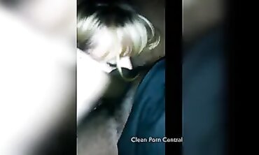 Blonde MILF Sucks and Gargles Huge Black Cock for Delivery Driver