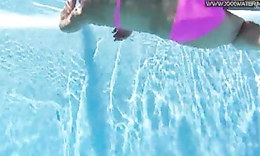 Jessica Lincoln Swims Nude in the Pool