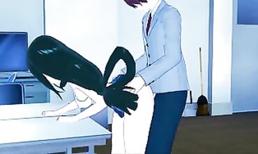 Todoroki and Tsuyu Rough Booty Sex in My Hero Academia Hentai