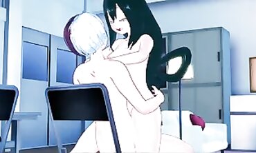 Todoroki and Tsuyu Rough Booty Sex in My Hero Academia Hentai