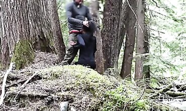 Ebony MILF Gets Interracial Woods Fuck Near Mt Rainier