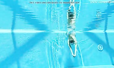Blonde Lindsay Cruz Swims Nude in the Pool