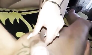 POV: Inexperienced Brunette Ex-Wife Gives a Handjob