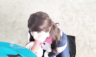 Crystal Rivers Gives POV Blowjob With Pink Cigar