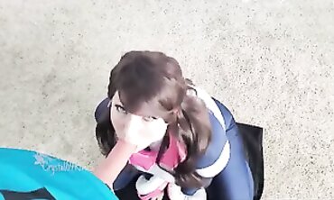 Crystal Rivers Gives POV Blowjob With Pink Cigar