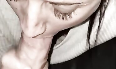 Extraordinary Deepthroat Blowjob on Husband's Big Dick