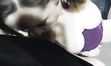 Stranger Cums on My Wife's Boobs After Rough Sex
