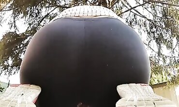 Redhead MILF Squirts in Yoga Pants During Outdoor Public Orgasm