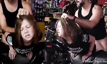 Biker Brunette Gets Anal Creampie