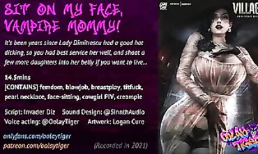 RESIDENT OMINOUS: Dimitrescu's Rough Vampire Milf Face-Sitting Creampie