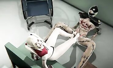 Harley Quinn Cosplay Toejob and Foot Worship