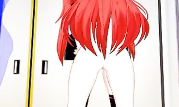 Mio Naruse Cosplays Rias Gremory in Futanari Fetish