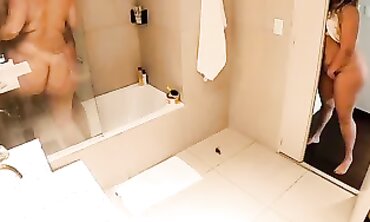 Voyeur Catches Latina BFF And Boyfriend Showering