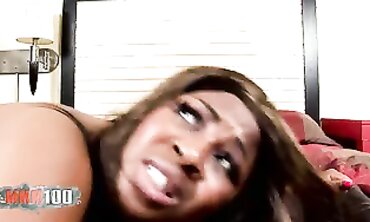 Ebony BBW Shorty Mac Takes a Thick BBC in Softcore Action