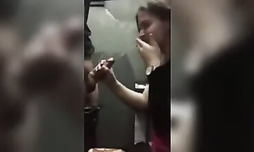 Bimbo Outdoor Public Restroom Hardcore Sex & Creampie