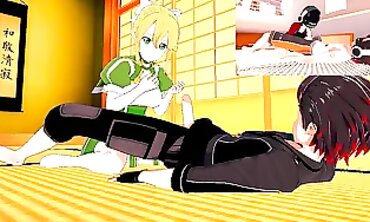 SAO Princess Hookup: Suguha's Rough POV Threesome