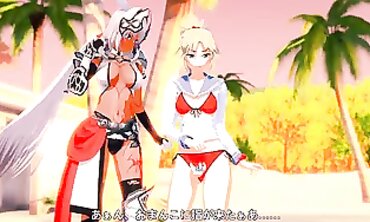 Mordred & Caenis 3-Way Hardcore Anal in Koikatsu