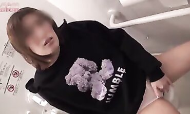 Japanese Hotwife Cheats With Fiancé in Outdoor Mall Restroom