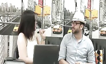 Shy Love's Massive Jugs Shine in Hot Job Interview Blowjob