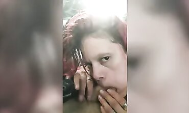 Redhead Latina With Big Tits Gets A Public Blowjob In The Car