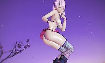 MMD 4K: Misaka Rose in Fetish Swimsuit