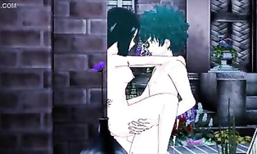 Deku and Tsuyu Asui in a Wild 3D Hentai Encounter