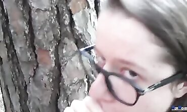 Petite American Babe Takes a Big Cock Blowjob in the Mountains
