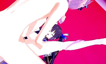 Noire Roughly Jerks Astolfo's Spunk in 3D Animation