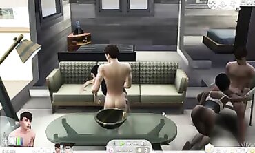 1 Brutha Romps Tia While His Man Ravages A Dark-Hued Cumslut