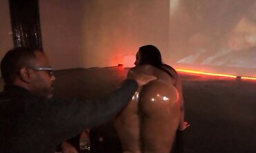 Ultra-Kinky Black Lesbos Smash with a Belt Cock two