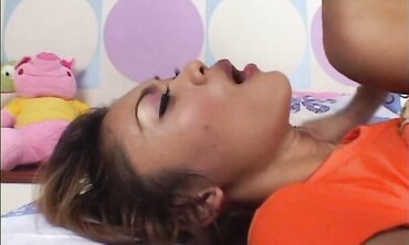 Waiting for a mate from work, a young trans Japanese damsel toyed with a vagina and then was pummeled two