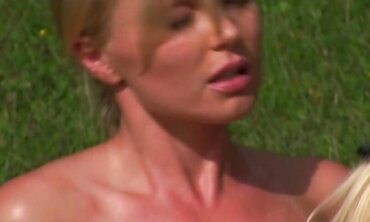 Caylian And Silvia Toying With Each Other And Intercourse Playthings On The Grass two