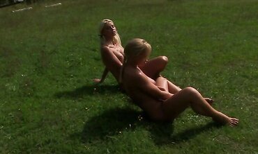 Caylian And Silvia Toying With Each Other And Intercourse Playthings On The Grass two