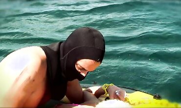 Christine Alexis Gets The Spunk Boinked Out Of Her On A Raft In The Ocean
