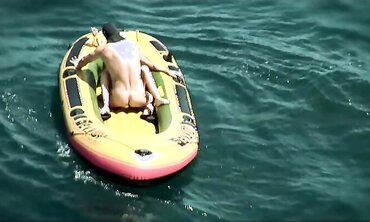 Christine Alexis Gets The Spunk Boinked Out Of Her On A Raft In The Ocean