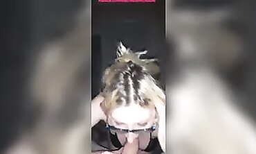 Blonde MILF with Glasses Gets a Deep Throat and Giant Facial