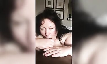 Plump MILF Gets Sucked by barely legal African Guy