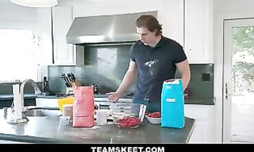 Petite Madi Collins Gets Her Pussy Destroyed in the Kitchen