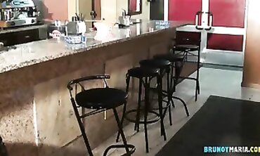 Spanish Amateur: Delivery Man Pokes Big-Breasted Woman at Work