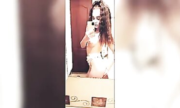 Caress Showers Off and Touches Her Boobs