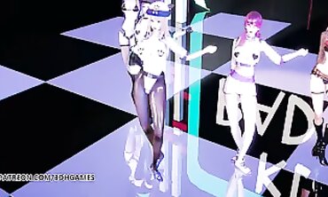 MMD Red Velvet Cosplay Strip Tease Featuring Ahri, Akali, Kai'Sa, Evelynn & Seraphine